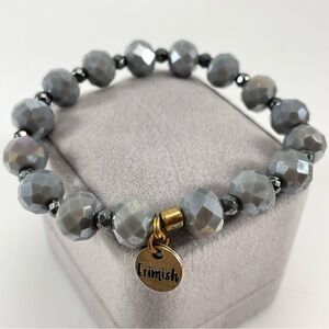 Beautiful Erimish Gray AB Multifaceted Beaded Stretch Bracelet